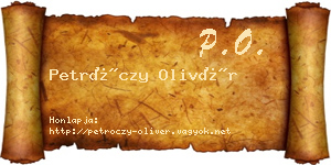 Petróczy Olivér névjegykártya