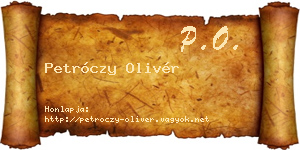 Petróczy Olivér névjegykártya
